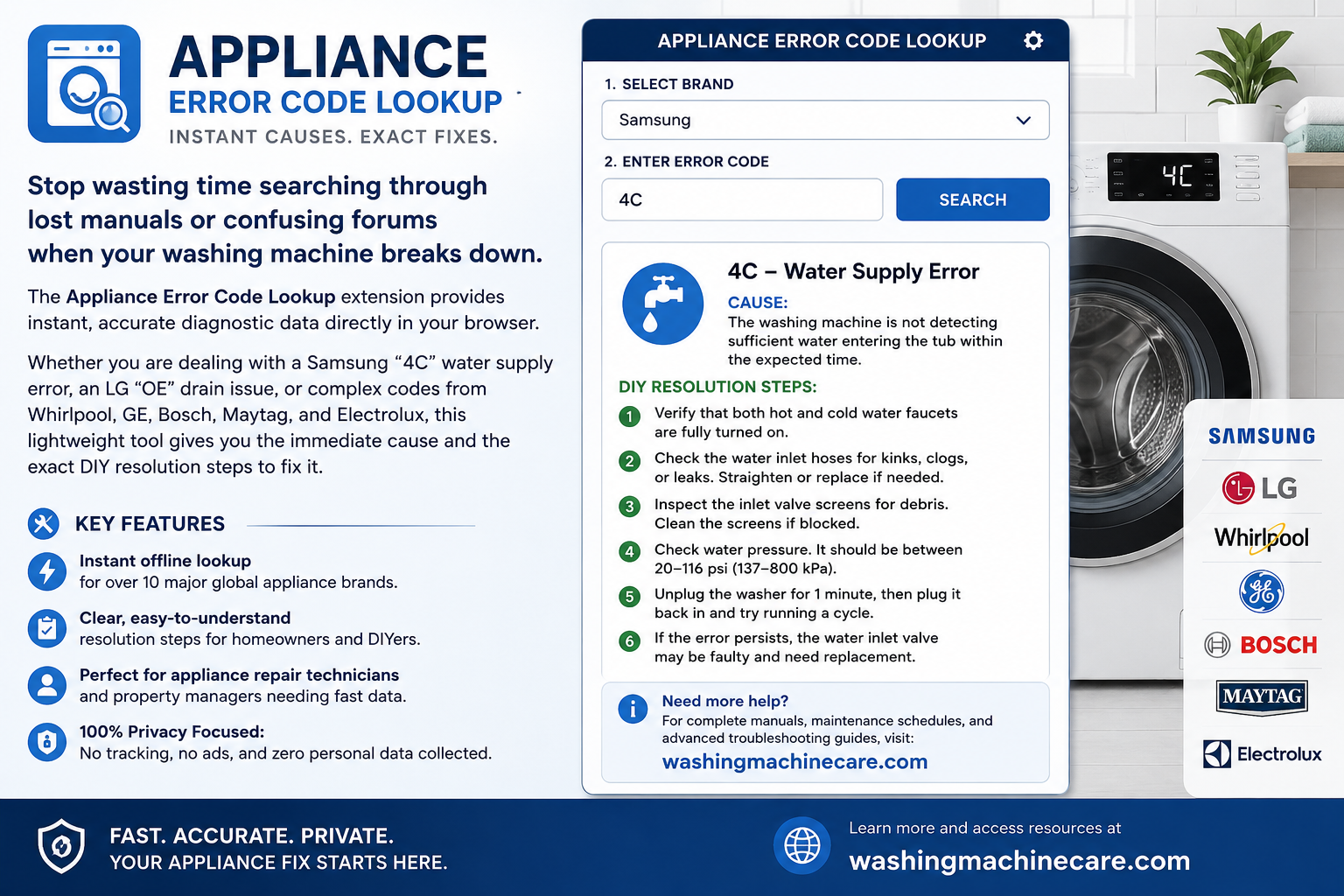 Explore the Appliance Error Code Lookup Chrome Extension